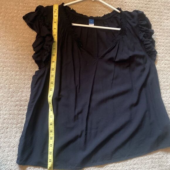 OLD NAVY Black Ruffled Women's Top Size Large. - Picture 7 of 7